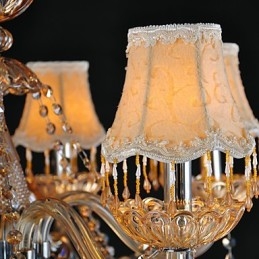 Lampadario classico in cristallo e vetro 6 luci