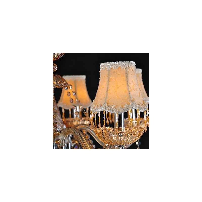 Lampadario classico in cristallo e vetro 6 luci