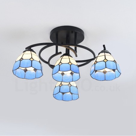 Lampadario mediterraneo a 4 luci 58 x 30 cm
