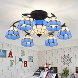 Lampadario mediterraneo a 9 luci, 78 x 30 cm