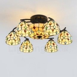 Lampadario mediterraneo 9 luci LED integrato 78 x 30 cm