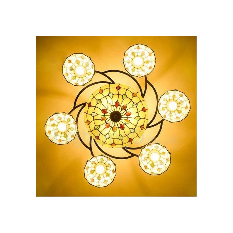 Lampadario mediterraneo 9 luci LED integrato 78 x 30 cm