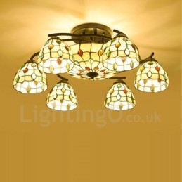 Lampadario mediterraneo 9 luci LED integrato 78 x 30 cm