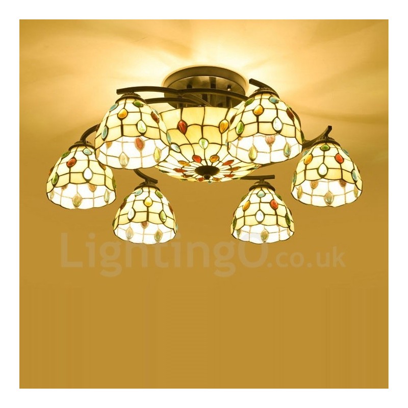 Lampadario mediterraneo 9 luci LED integrato 78 x 30 cm