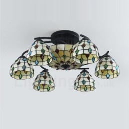 Lampadario mediterraneo 9 luci LED integrato 78 x 30 cm