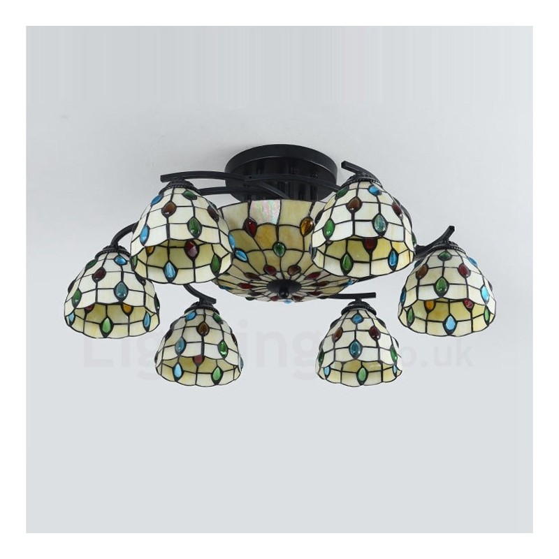 Lampadario mediterraneo 9 luci LED integrato 78 x 30 cm