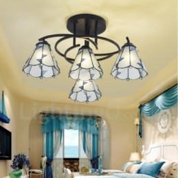 Lampadario in metallo stile mediterraneo 4 luci 58 x 30 cm