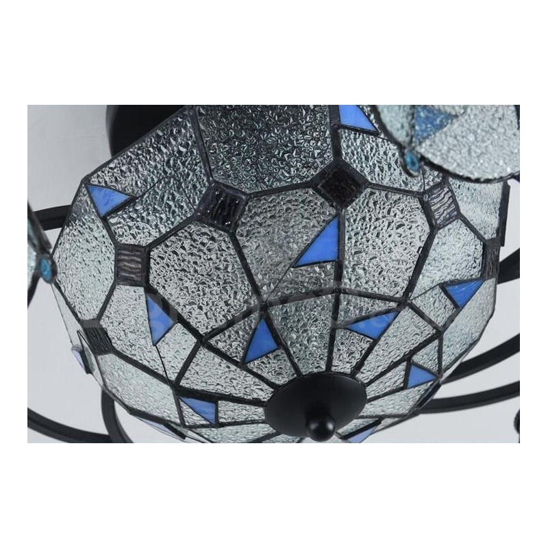 Lampadario in metallo stile mediterraneo 4 luci 58 x 30 cm