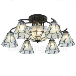 Lampadario mediterraneo in metallo a 9 luci 78x30 cm