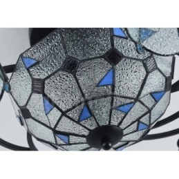 Lampadario mediterraneo in metallo a 9 luci 78x30 cm