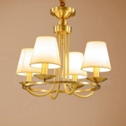 Lampadario rustico Lodge in rame e metallo integrato a 4 luci 50 x 45 cm