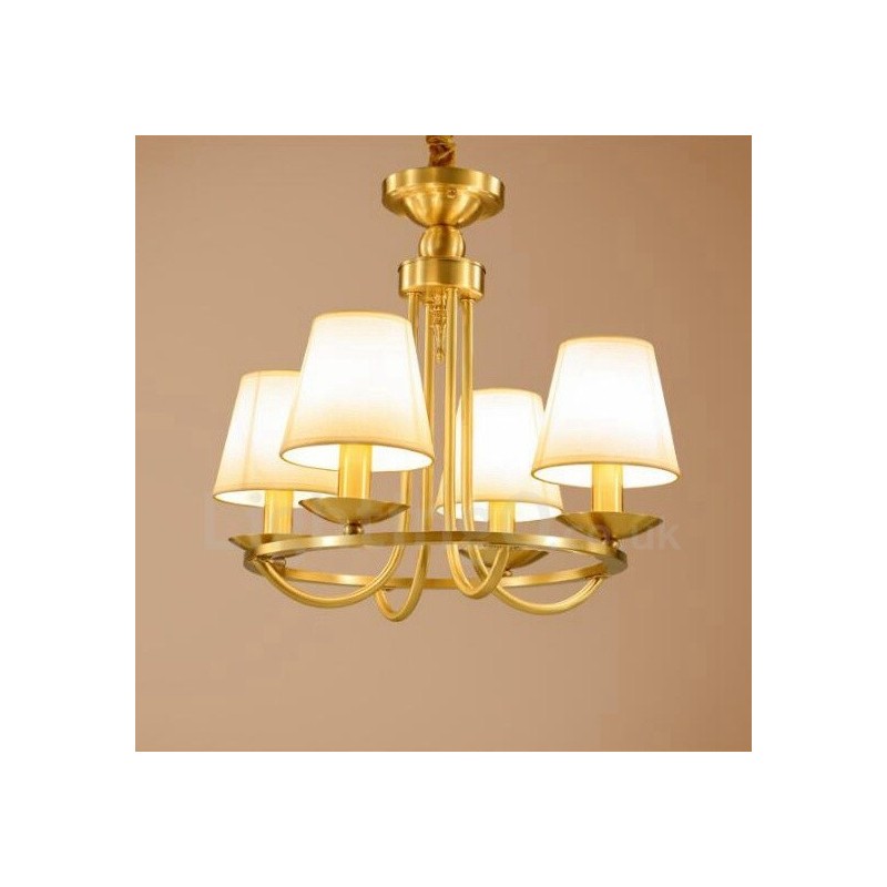 Lampadario rustico Lodge in rame e metallo integrato a 4 luci 50 x 45 cm