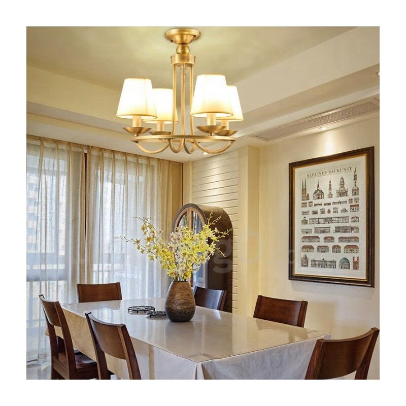 Lampadario rustico Lodge in rame e metallo integrato a 4 luci 50 x 45 cm