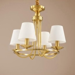 Lampadario rustico Lodge in rame e metallo integrato a 4 luci 50 x 45 cm