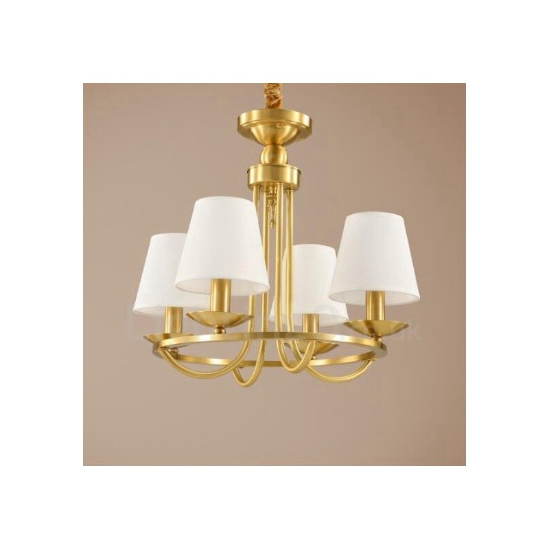 Lampadario rustico Lodge in rame e metallo integrato a 4 luci 50 x 45 cm