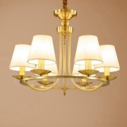 Lampadario rustico Lodge in rame e metallo a 6 luci LED integrato 60 x 45 cm