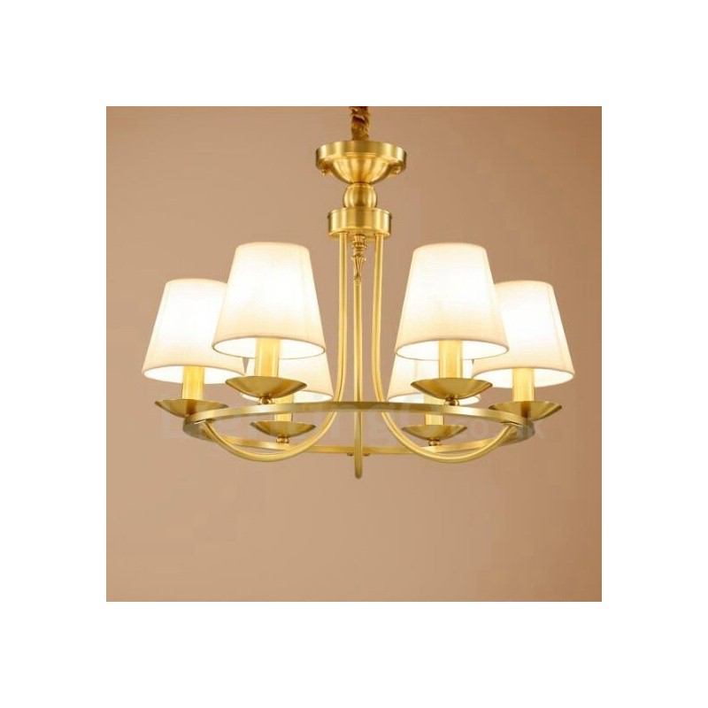 Lampadario rustico Lodge in rame e metallo a 6 luci LED integrato 60 x 45 cm