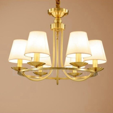 Lampadario rustico Lodge in rame e metallo a 6 luci LED integrato 60 x 45 cm