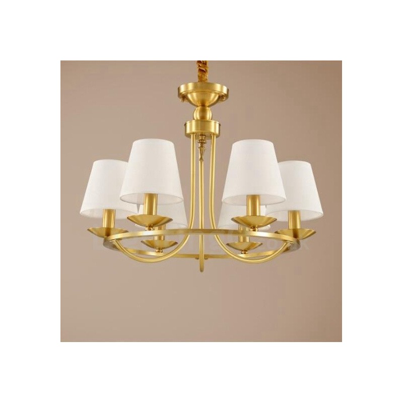 Lampadario rustico Lodge in rame e metallo a 6 luci LED integrato 60 x 45 cm