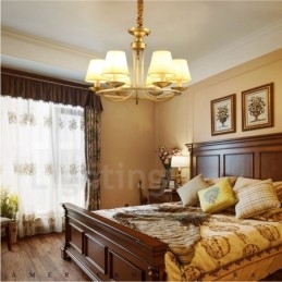 Lampadario rustico Lodge in rame e metallo a 6 luci LED integrato 60 x 45 cm