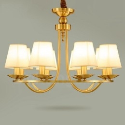 Lampadario rustico Lodge a LED integrato 8 luci rame e ottone 70 x 50 cm