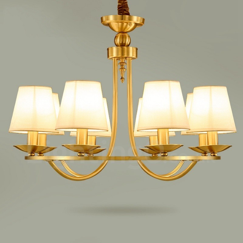 Lampadario rustico Lodge a LED integrato 8 luci rame e ottone 70 x 50 cm