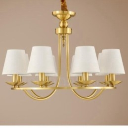 Lampadario rustico Lodge a LED integrato 8 luci rame e ottone 70 x 50 cm