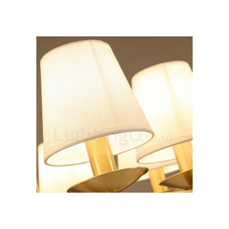 Lampadario rustico Lodge a LED integrato 8 luci rame e ottone 70 x 50 cm