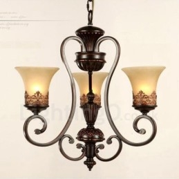 Lampadario rustico Lodge in metallo a LED integrato 3 luci 58 x 53 cm