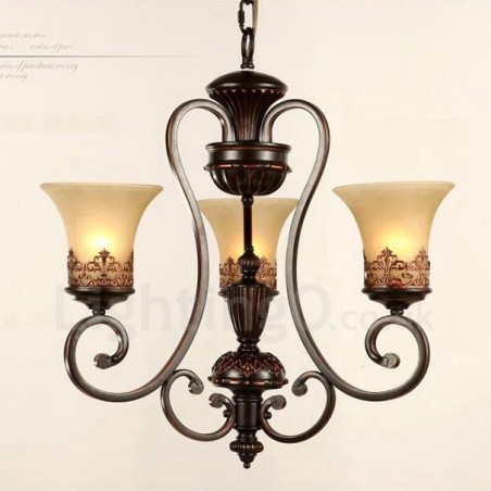 Lampadario rustico Lodge in metallo a LED integrato 3 luci 58 x 53 cm
