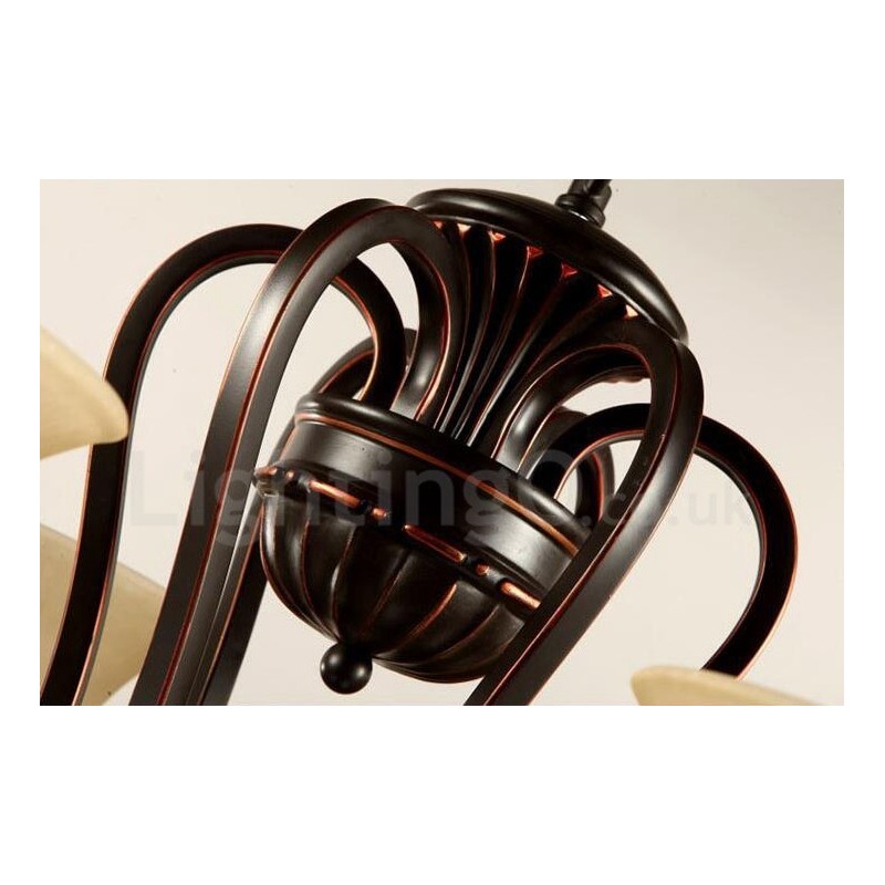 Lampadario rustico Lodge in metallo a 5 luci LED integrato 68 x 53 cm