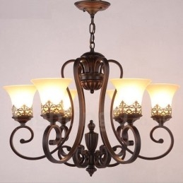 Lampadario Rustico Rustic Lodge in metallo a 6 luci, LED integrato, 70 x 53 cm