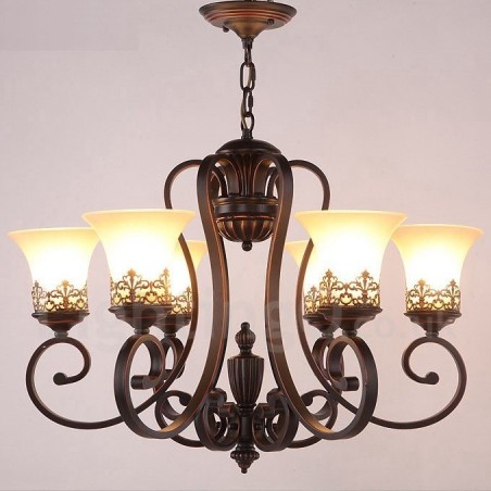 Lampadario Rustico Rustic Lodge in metallo a 6 luci, LED integrato, 70 x 53 cm
