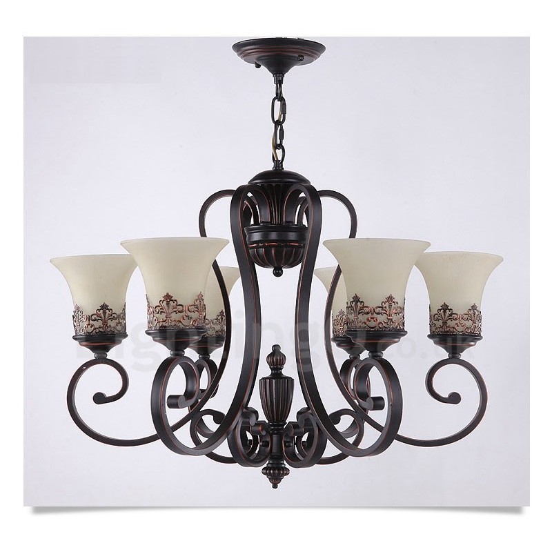 Lampadario Rustico Rustic Lodge in metallo a 6 luci, LED integrato, 70 x 53 cm