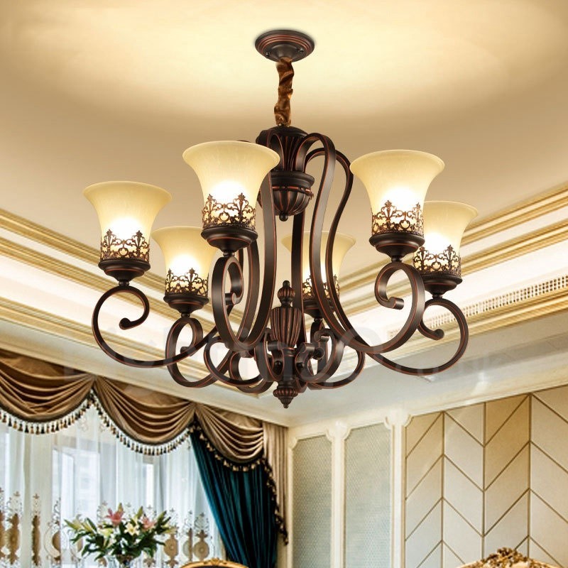 Lampadario Rustico Rustic Lodge in metallo a 6 luci, LED integrato, 70 x 53 cm