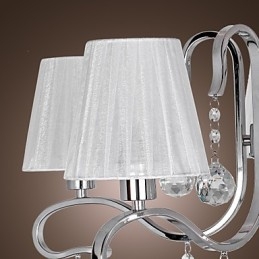 Lampadario contemporaneo in cristallo elettroplaccato argento 60 cm