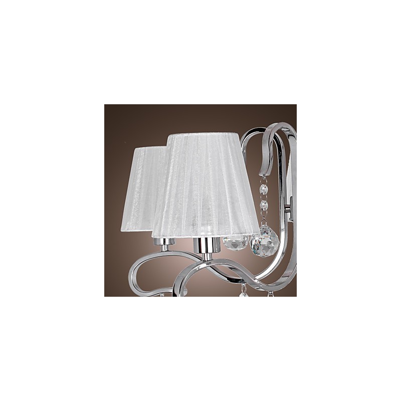 Lampadario contemporaneo in cristallo elettroplaccato argento 60 cm