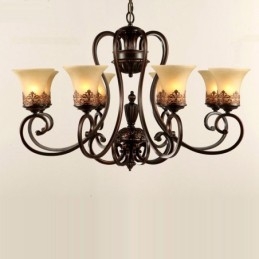 Lampadario Rustic Lodge in metallo con LED integrato 8 luci 92 x 56 cm