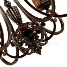Lampadario Rustic Lodge in metallo con LED integrato 8 luci 92 x 56 cm