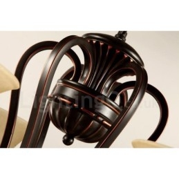 Lampadario Rustic Lodge in metallo con LED integrato 8 luci 92 x 56 cm