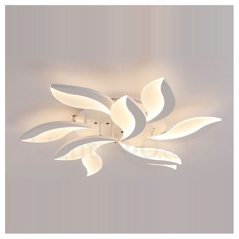 Lampadario LED integrato moderno contemporaneo 68 W 9 luci 80x15 cm