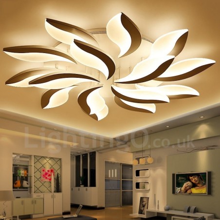 Lampadario contemporaneo LED integrato 15 luci 128 W 120 x 15 cm