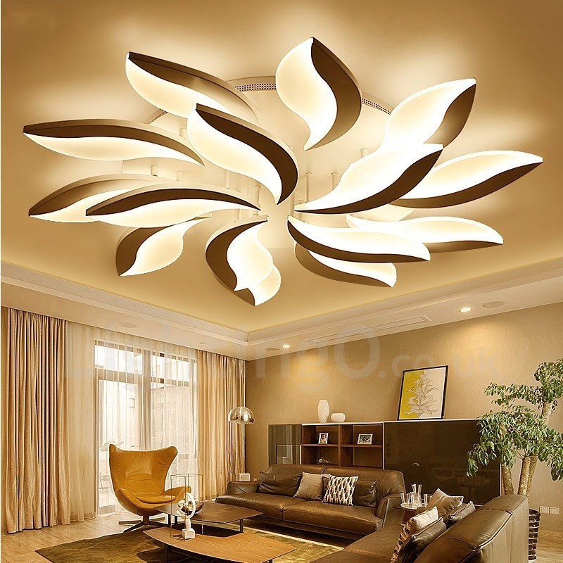 Lampadario contemporaneo LED integrato 15 luci 128 W 120 x 15 cm