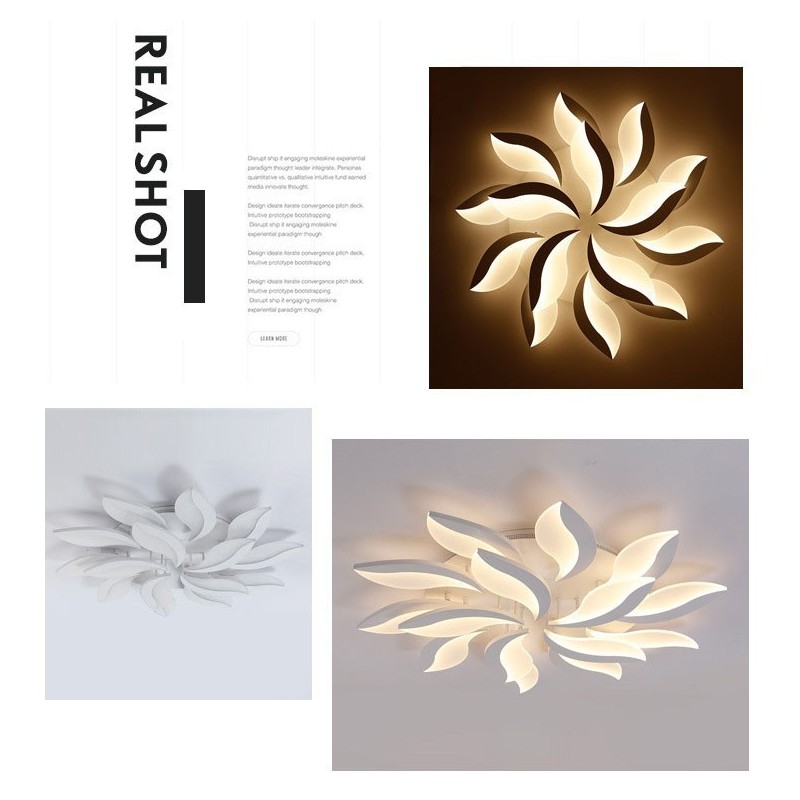 Lampadario contemporaneo LED integrato 15 luci 128 W 120 x 15 cm