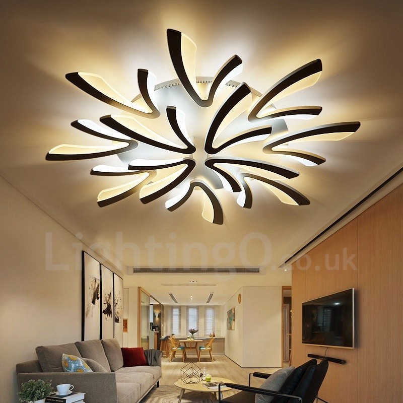 Lampadario LED integrato moderno contemporaneo a 12 luci 115x15 cm