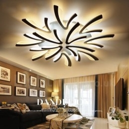 Lampadario LED integrato moderno contemporaneo a 12 luci 115x15 cm