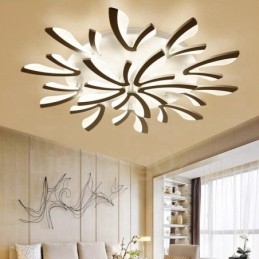 Lampadario LED integrato moderno contemporaneo 15 luci 115x15 cm