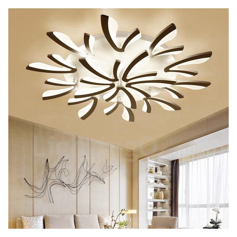Lampadario LED integrato moderno contemporaneo 15 luci 115x15 cm