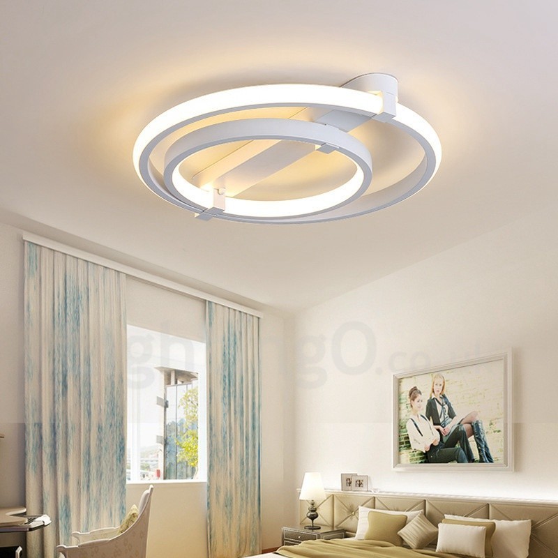 Lampadario LED moderno a 2 anelli 40+60 cm con telecomando