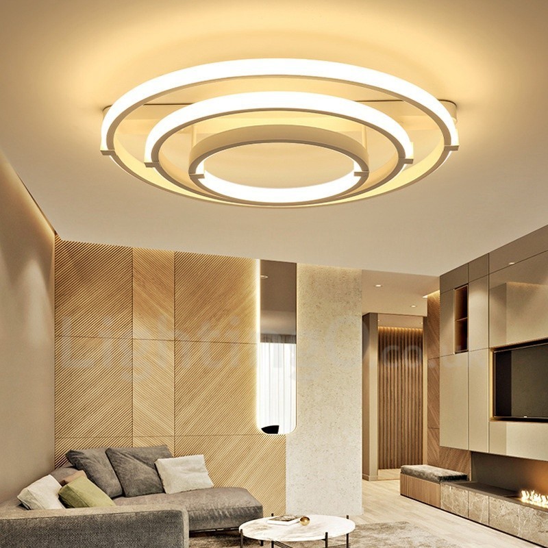 Lampadario moderno contemporaneo a 3 anelli LED integrato 40+60+80 cm